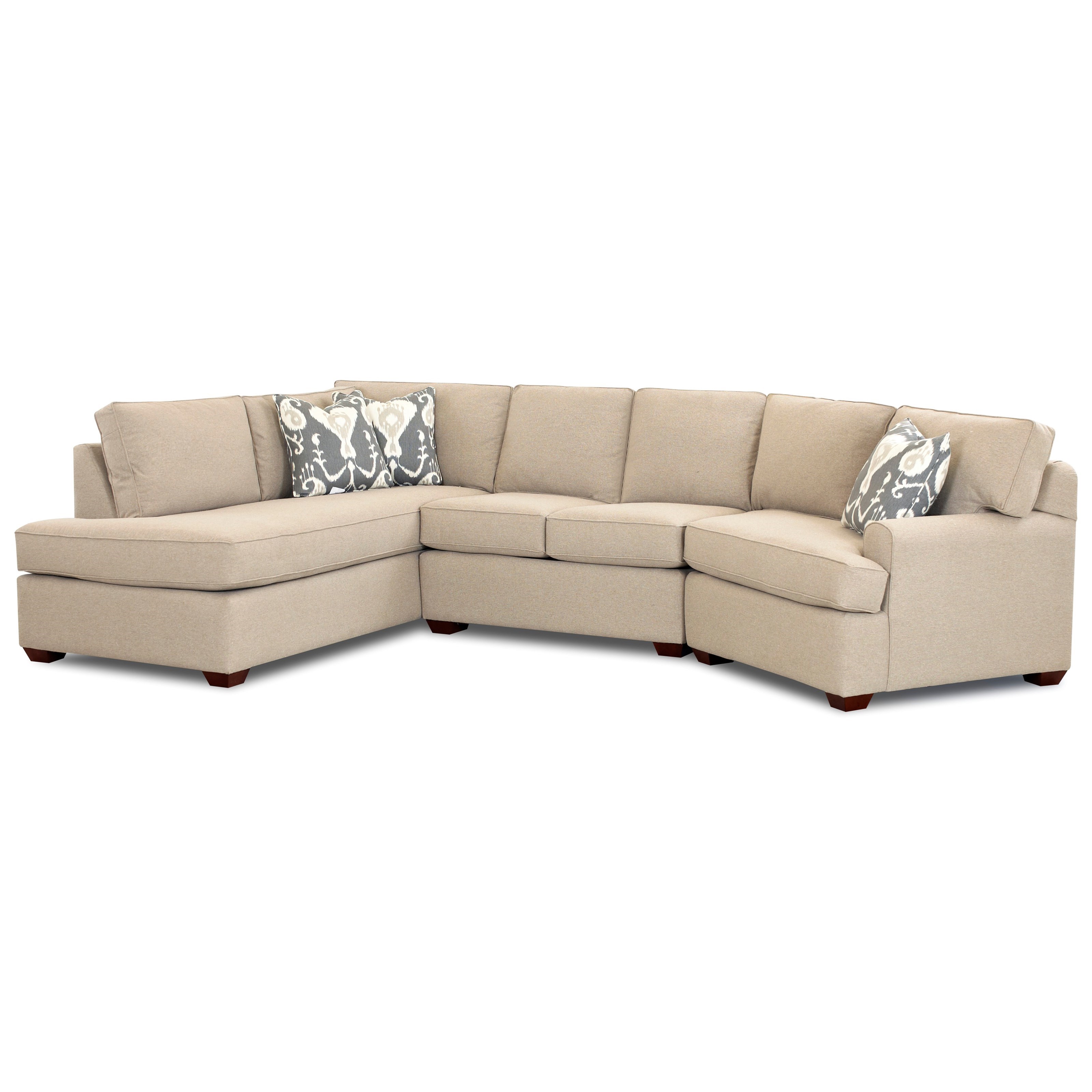 Klaussner Hybrid Sectional Sofa with LeftFacing Sofa Chaise Find Your Furniture Sectional Sofas